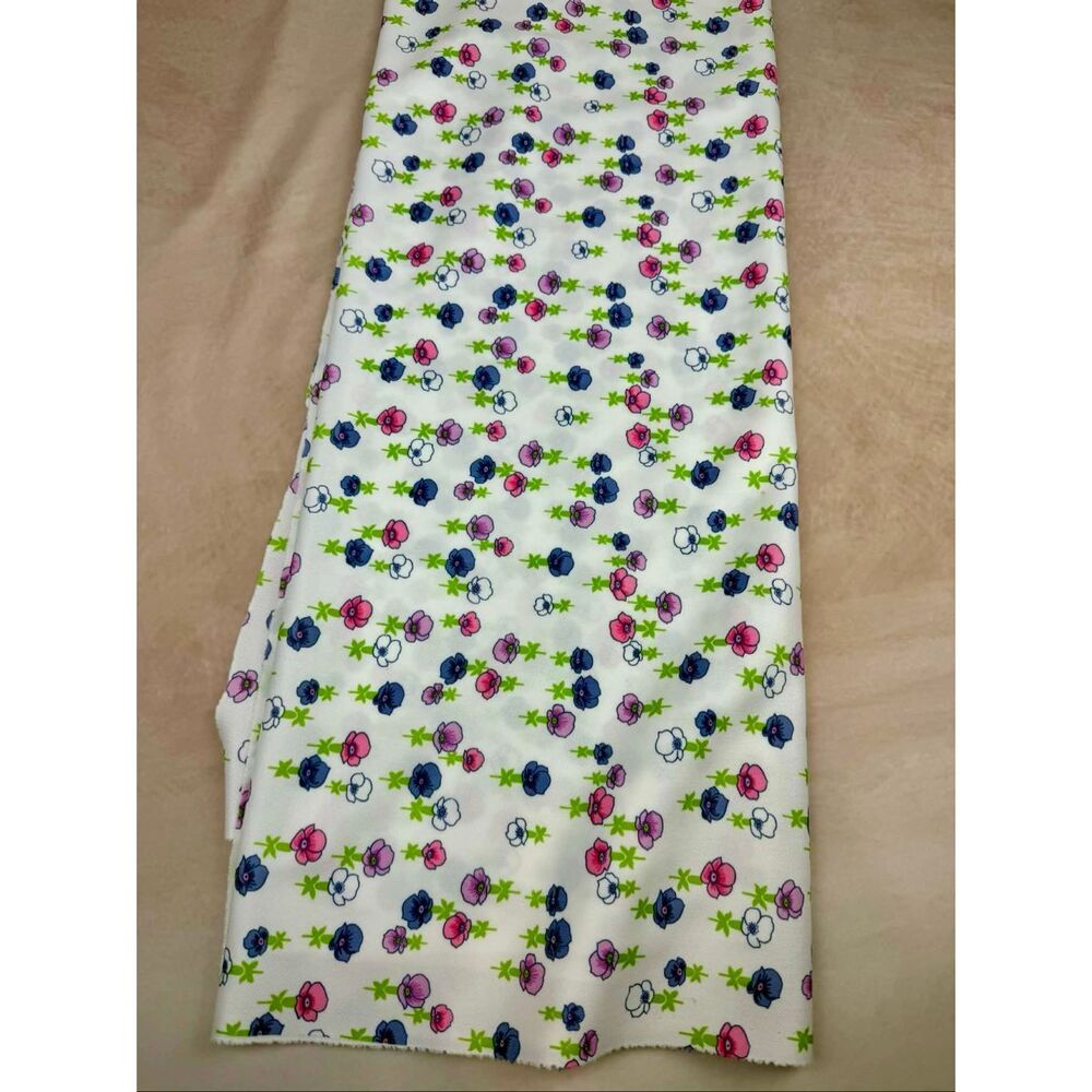 Vintage 1970s Fabric Flower Power 44x60” Mod MCM Groovy